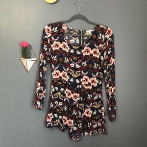 Charlotte Russe floral split front romper